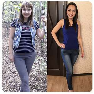 Женщина до и после применения таблеток hoodix
