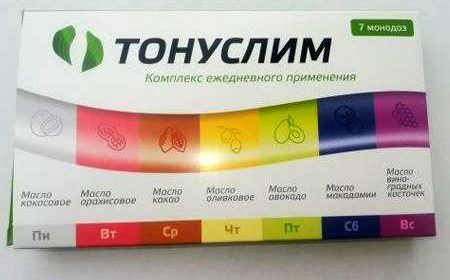 Лицевая сторона упаковки средства Тонуслим.